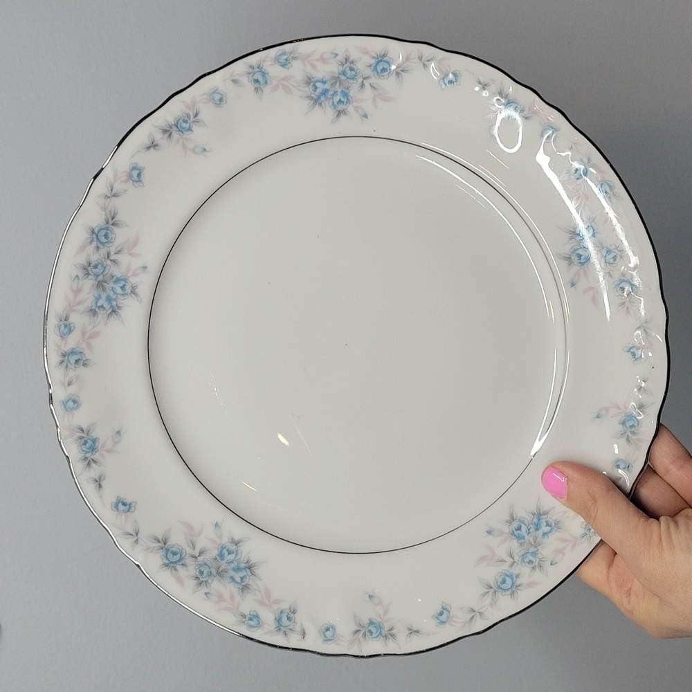 Norleans China Japan. First Love Replacement dinner plate. 10" Vintage silver